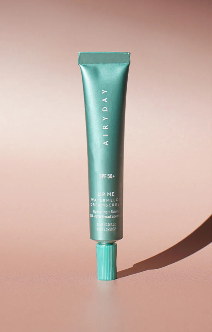 A tube of Airyday Lip Balm in Watermelon flavor with SPF50+ Dreamscreen, BDJ Skin & Body Perth